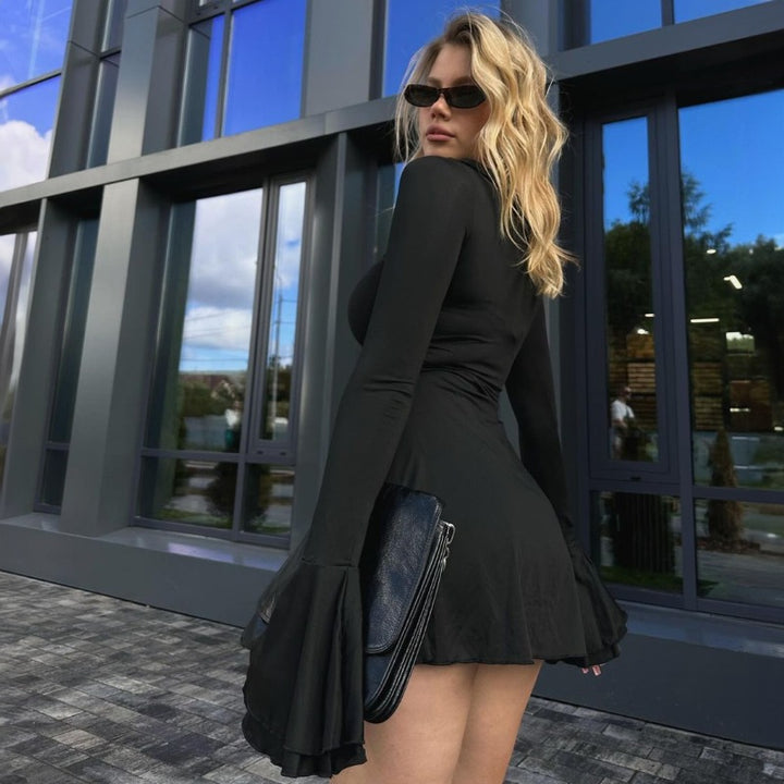 Dame elegant top med voluminøse flæsedetaljer Stilla