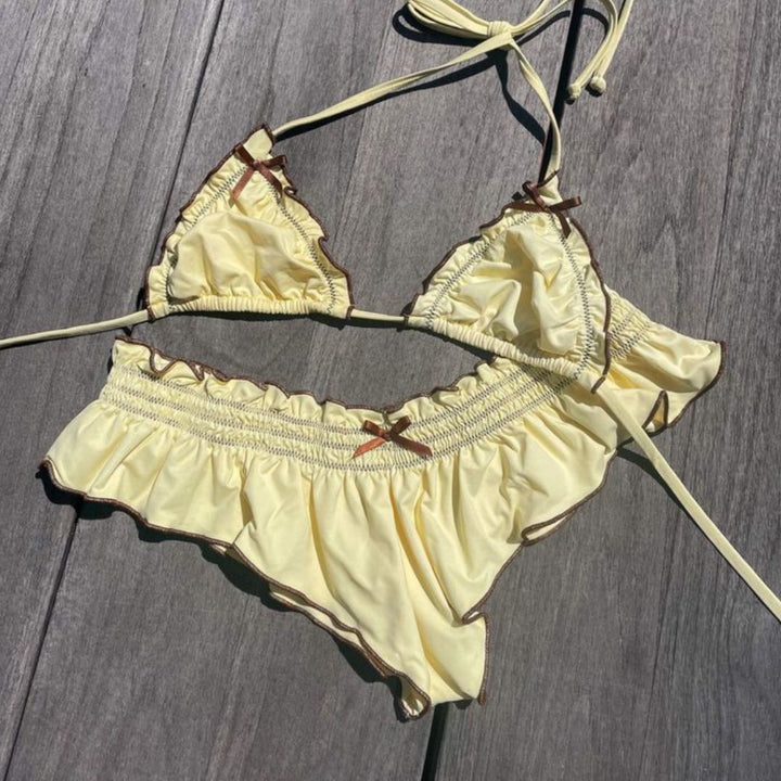 Dame Rynker Trekant To-delt Bikini Sæt Stilla