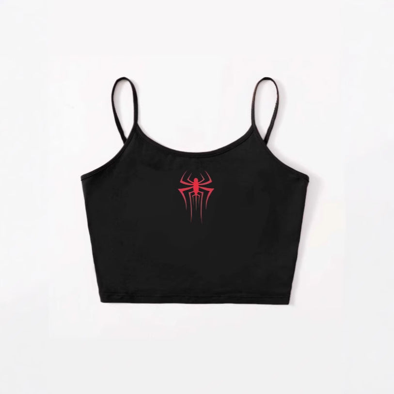 Dame Crop-Top med kreativt hjerte-design Skovae