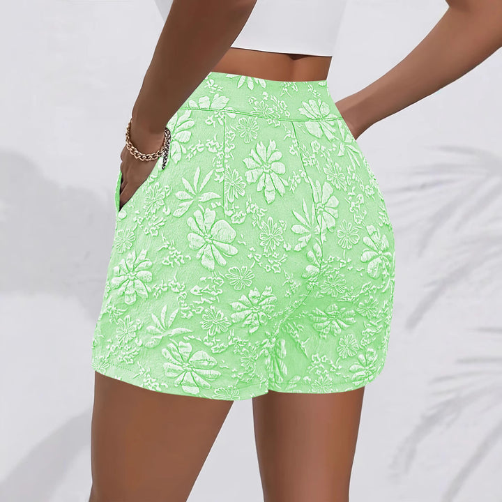 Dame Elegant Shorts med blomsterdesign og praktiske lommer Stilla