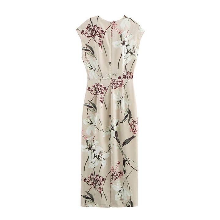Stilla | Graceful V-hals print satin kjole