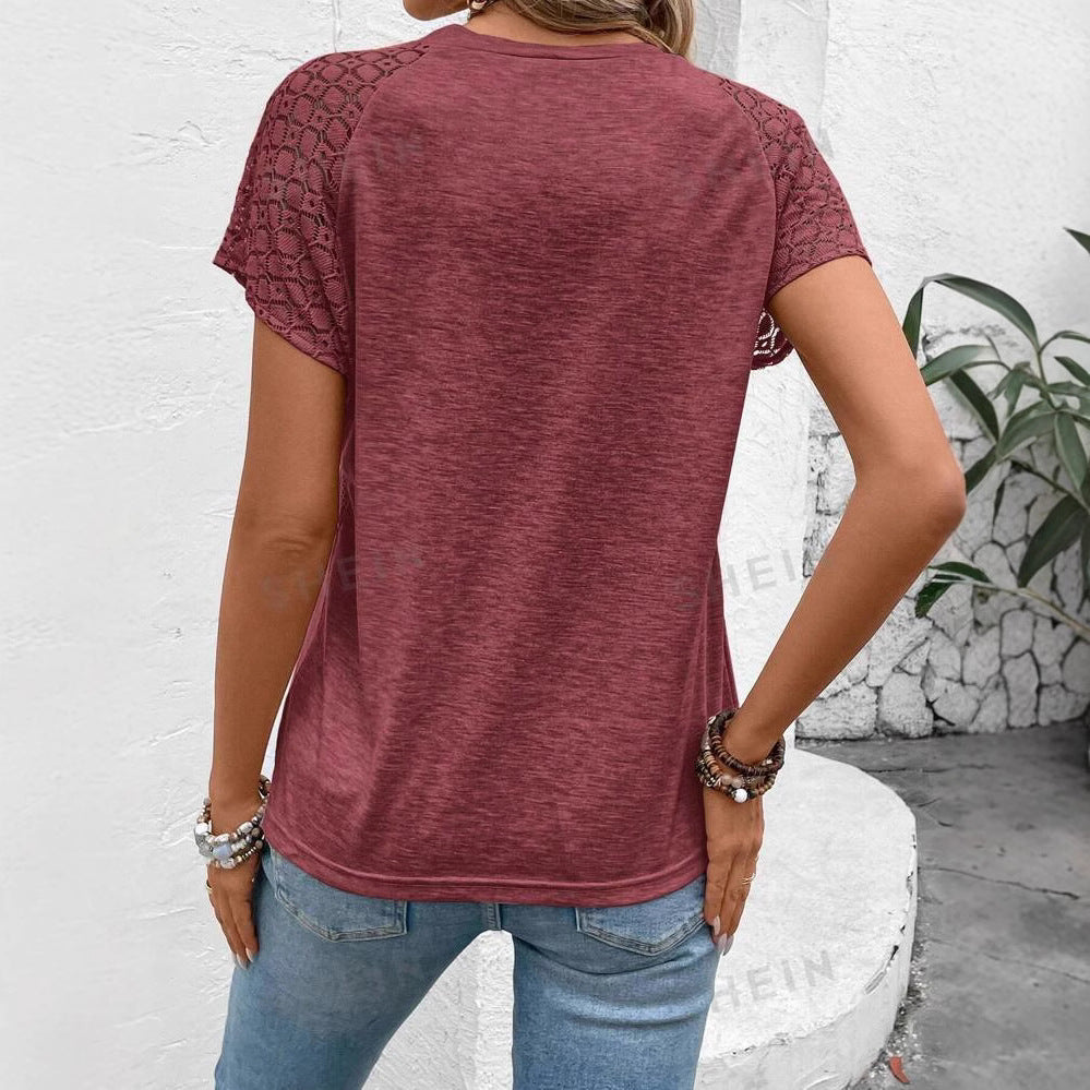 Dame moderne T-shirt med spidsbesætning Stilla