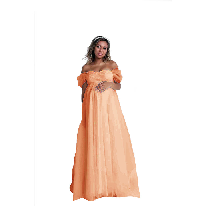 Dame Off-Shoulder Tulle Graviditetskjole Stilla