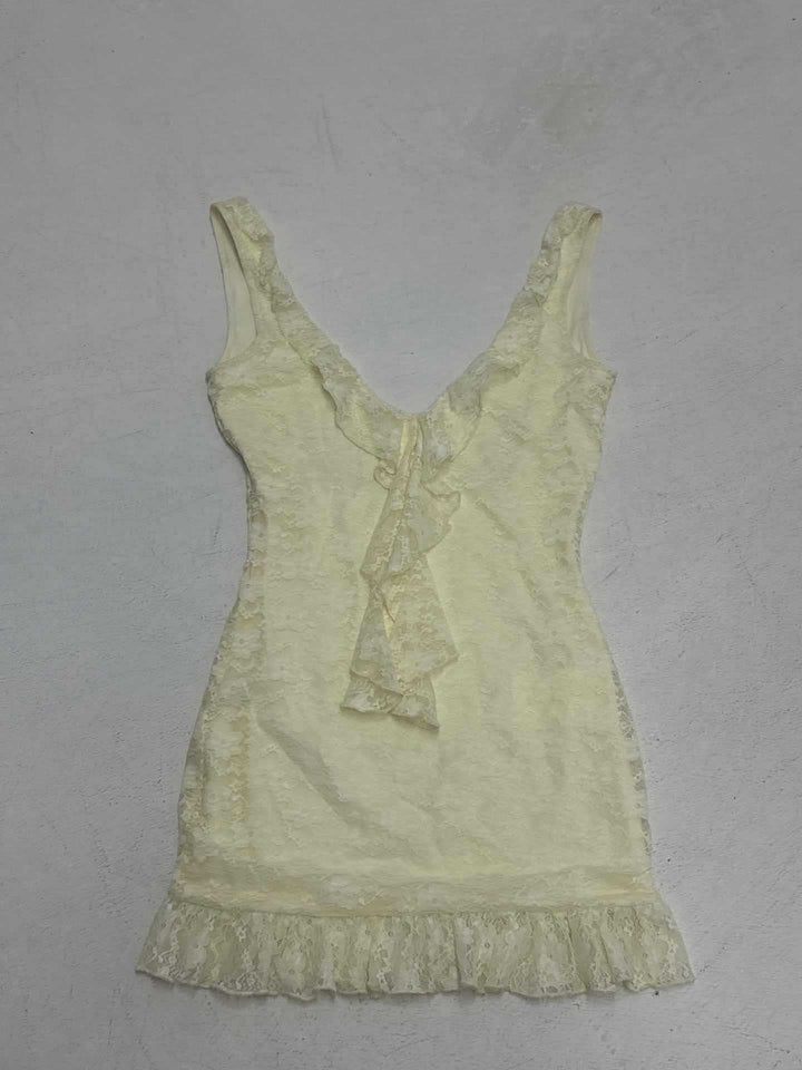 Dame spids natkjole med romantiske ruffles Skovae