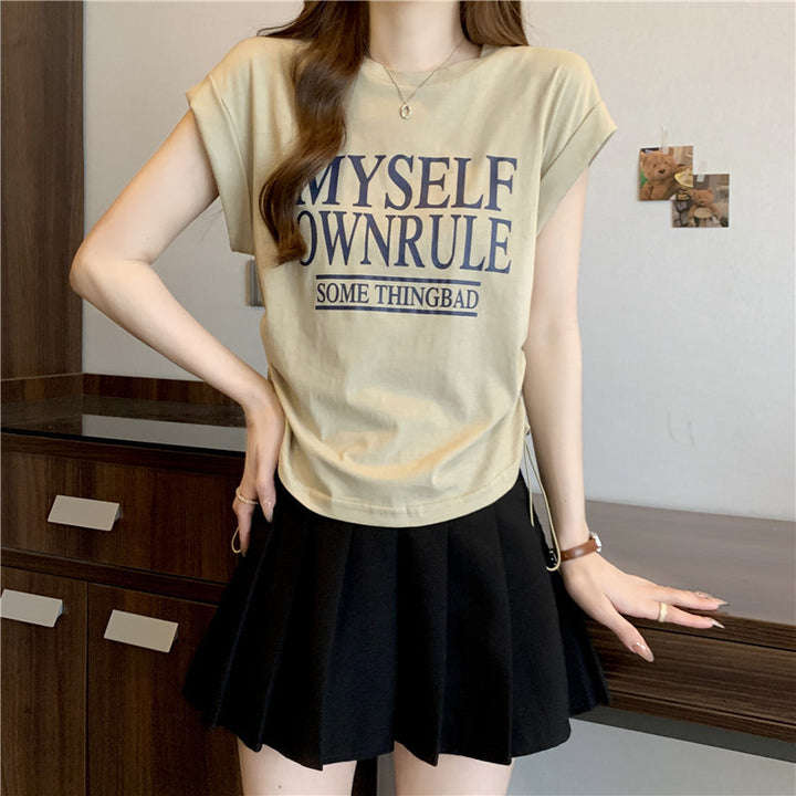 Dame Fritid Grafik T-shirt med unikt statement Stilla
