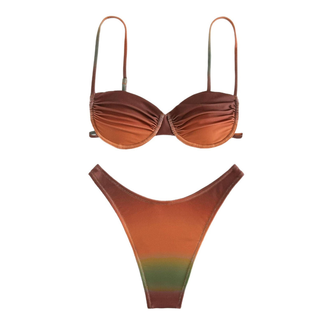 Dame bikini-sæt med polstret overdels og figursyggesnitt skovae