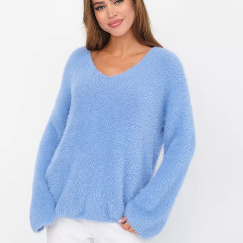 Dame hyggelig strikpullover med løs pasform og elegante detaljer Stilla