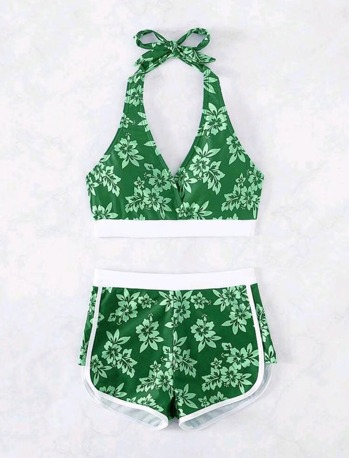 Dame Sporty Tankini med blomsterdesign og høj bærekomfort Stilla