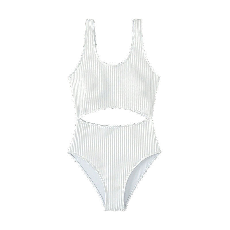 Dame One-Piece Badedragt med moderne Cut-Out og struktureret design Skovae