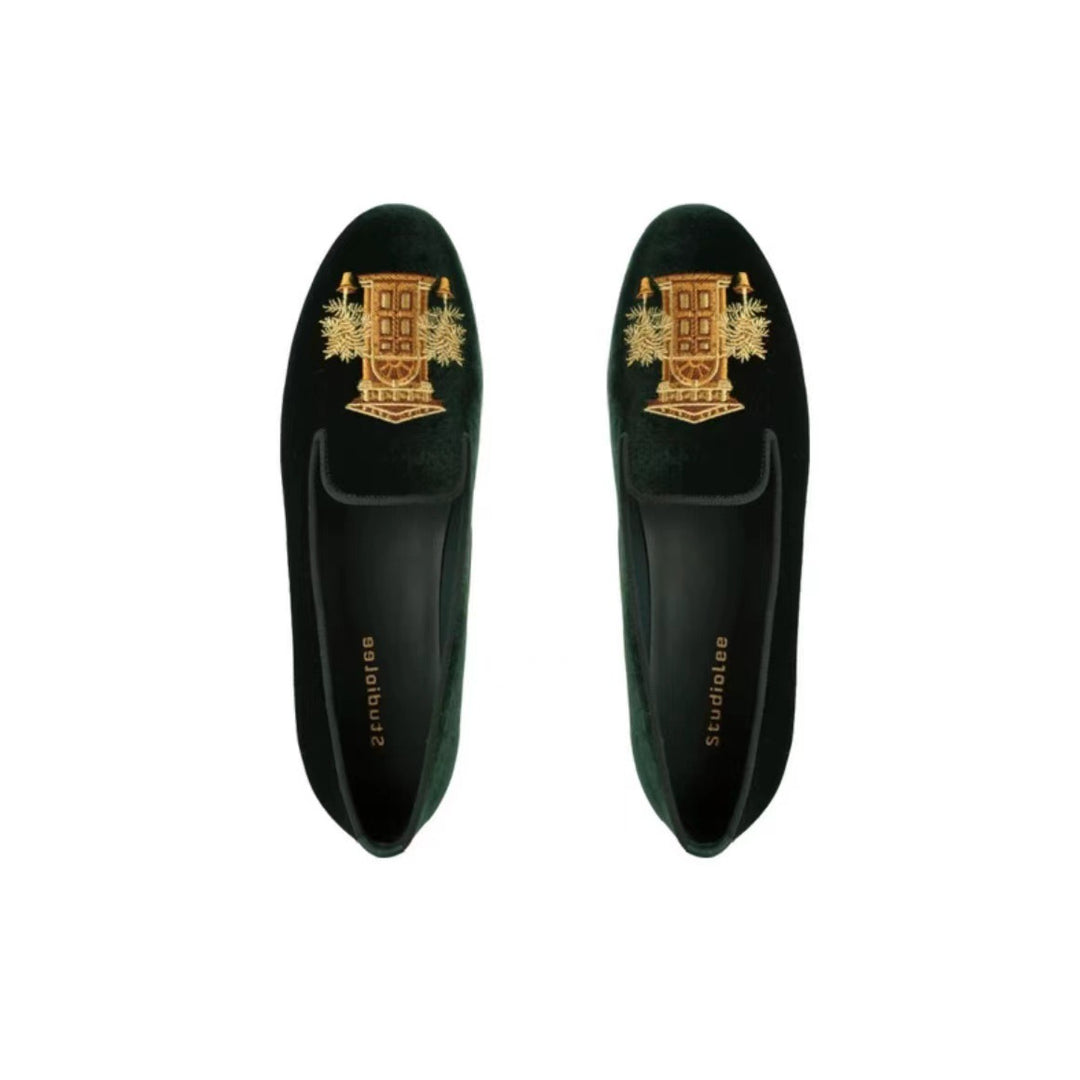 Femme Broderet Fløjl Slippers Stilla