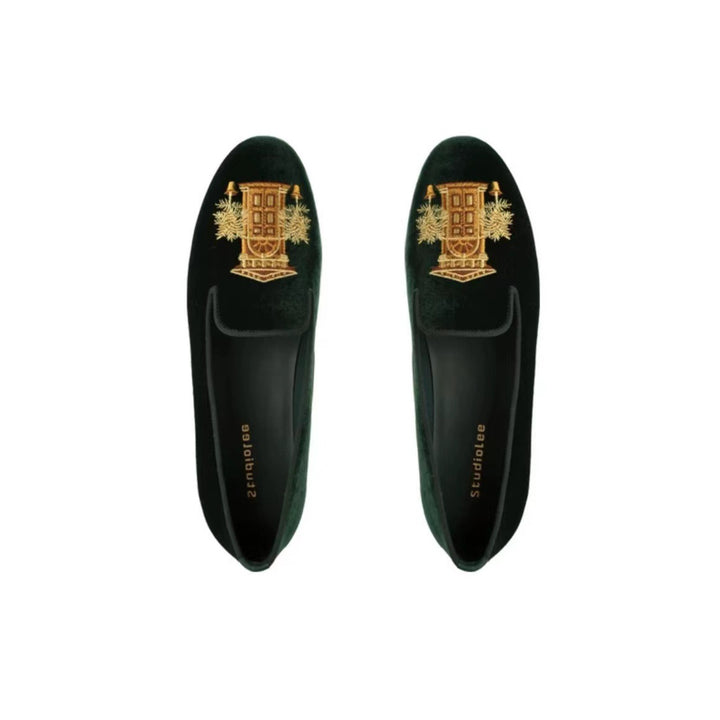 Femme Broderet Fløjl Slippers Stilla