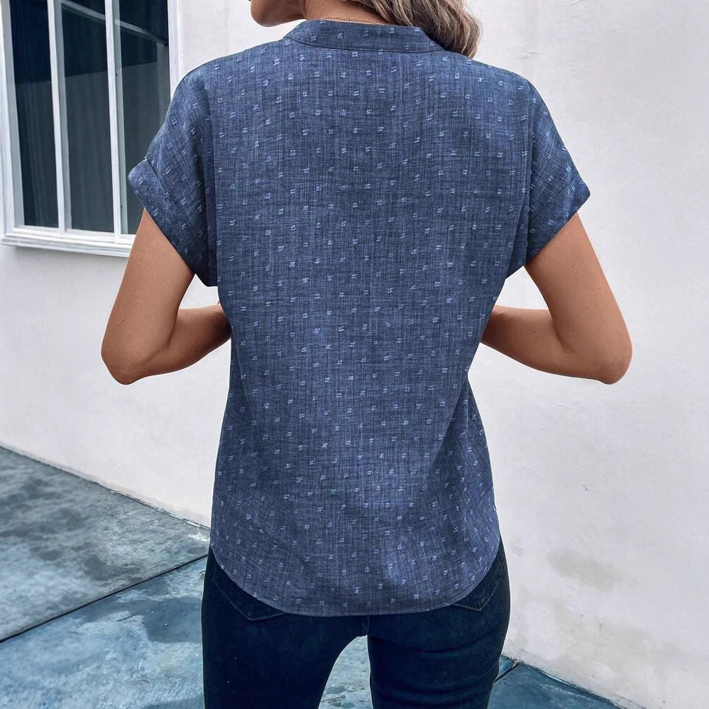 Dame Kortærmet Blusenshirt med moderne detaljer Stilla