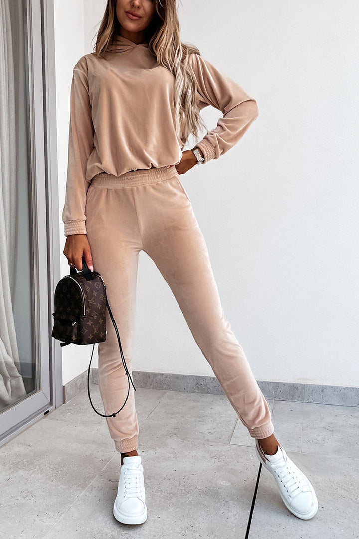 Stilla | Velvet Cozy Hættepullover Jogger Bukser