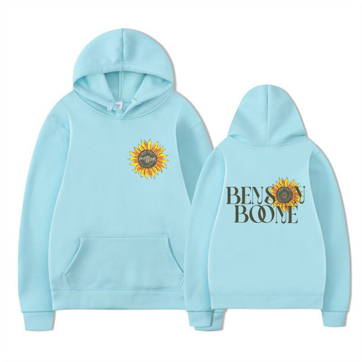 Dame hoodie med blomster grafik design Skovae