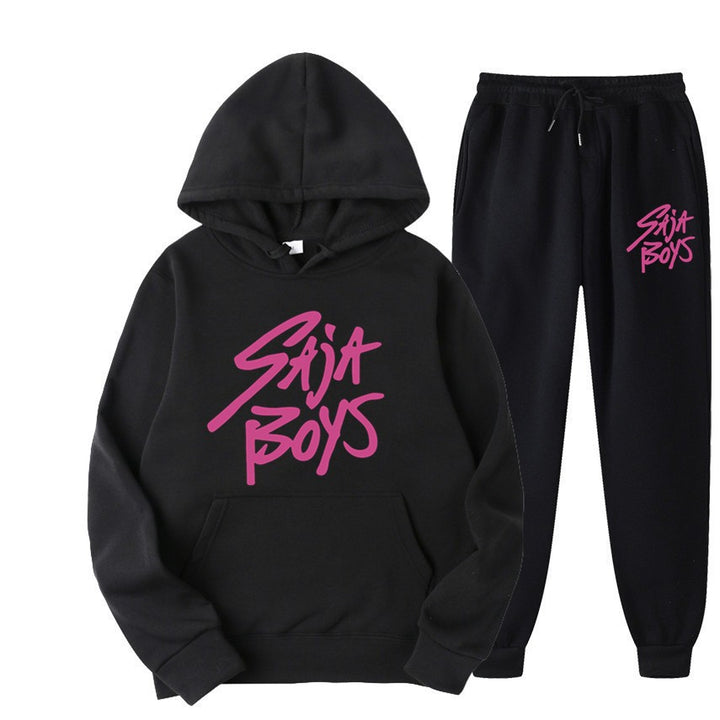 Kvinders hoodie og joggersæt med moderne grafisk print Skovae