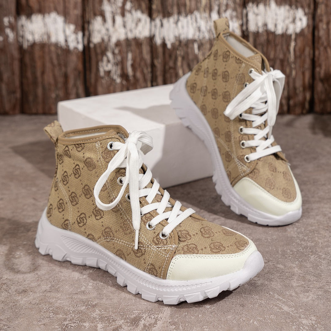 Dame High-Top Sneakers med moderigtigt logomønster og skridsikker sål Stilla