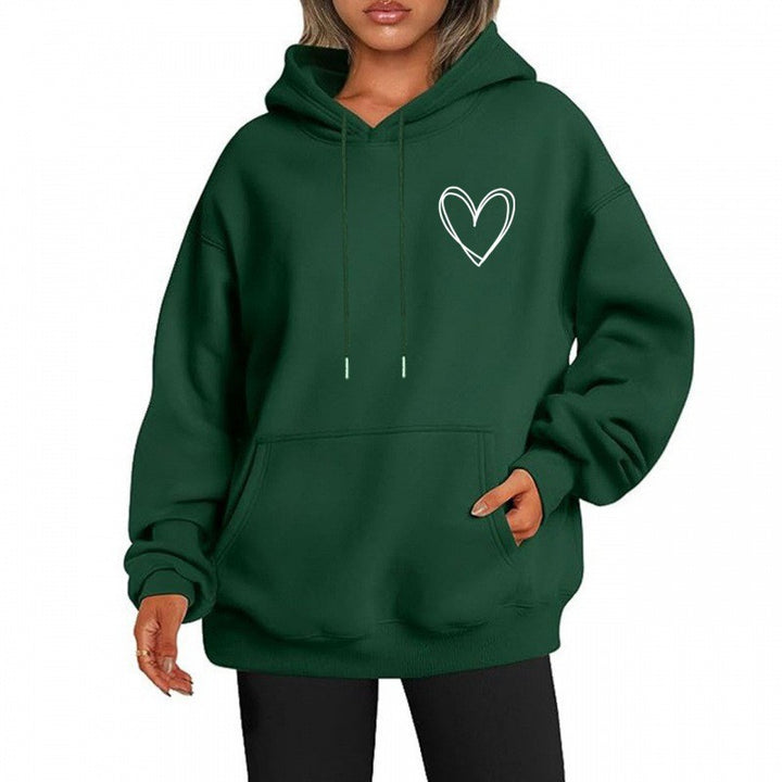 Kvinder hoodie med cool hjertemotiv Skovae