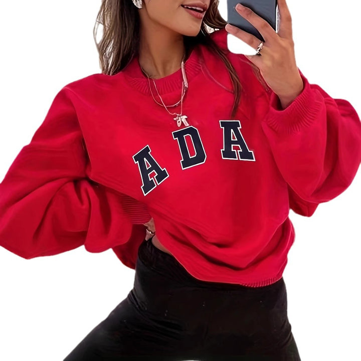 Dame Oversized Grafik Sweatshirt Stilla