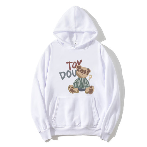 Dame hoodie med legesyg bjørnemotiv Skovae