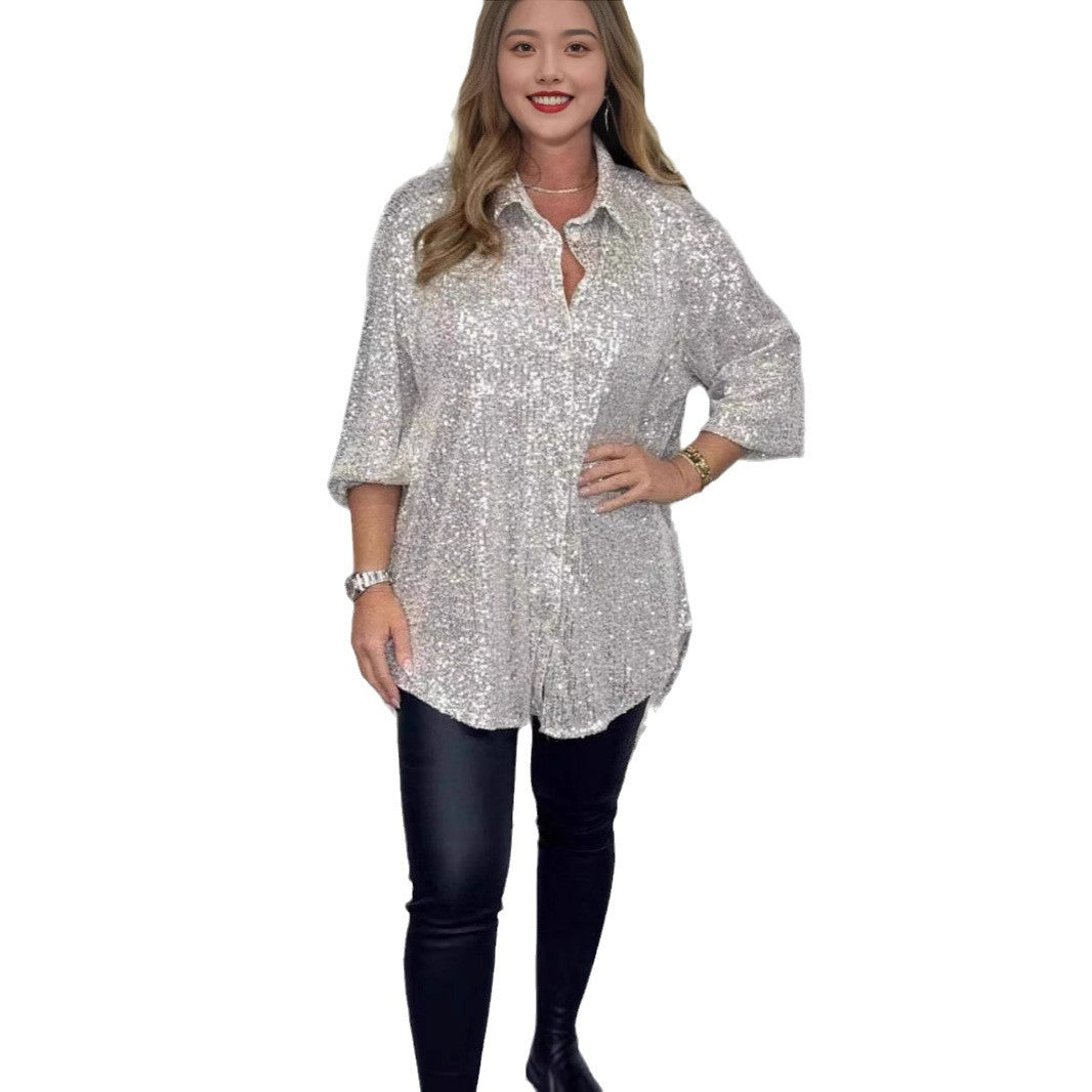 Dame Glamourøst Oversized Skjorte Stilla