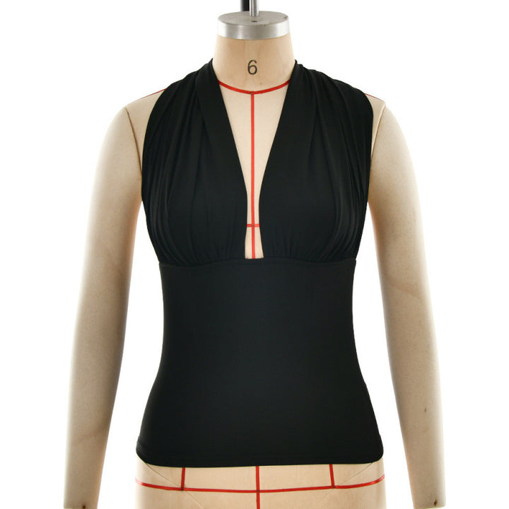 Damen Haltertop mit elegantem Wickeldesign und figurbetonter Passform Skovae
