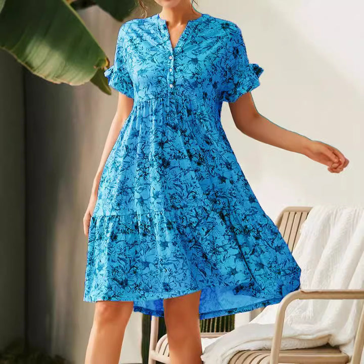 Dame sommerkjole med blomsterdesign Stilla