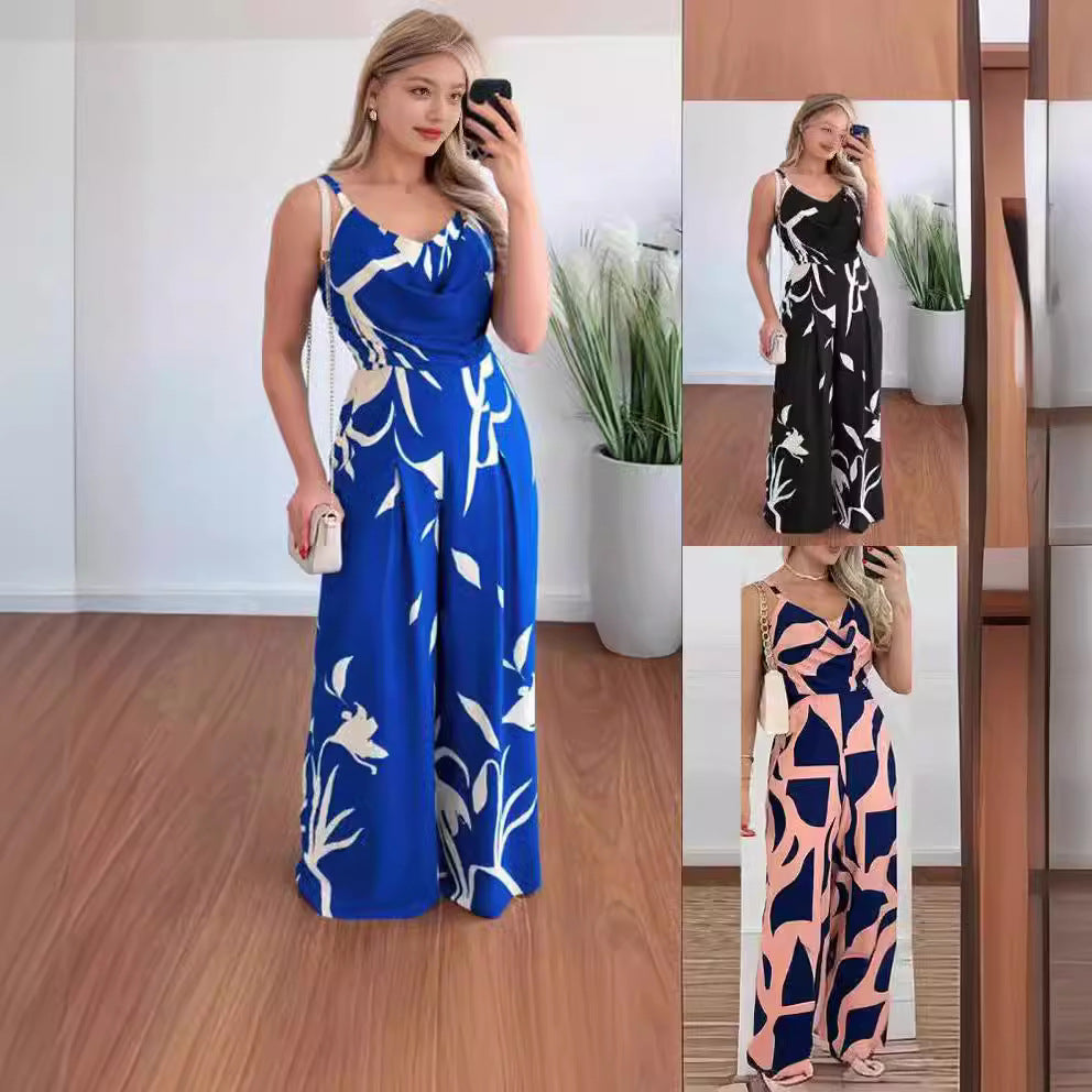 Dame Elegant Maxikjole med flydende udskæring og blomsterprint Stilla