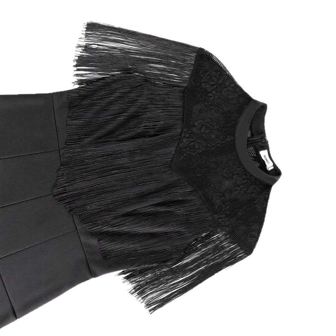 Dame elegant jumpsuit med frynsende spidseindsats Skovae