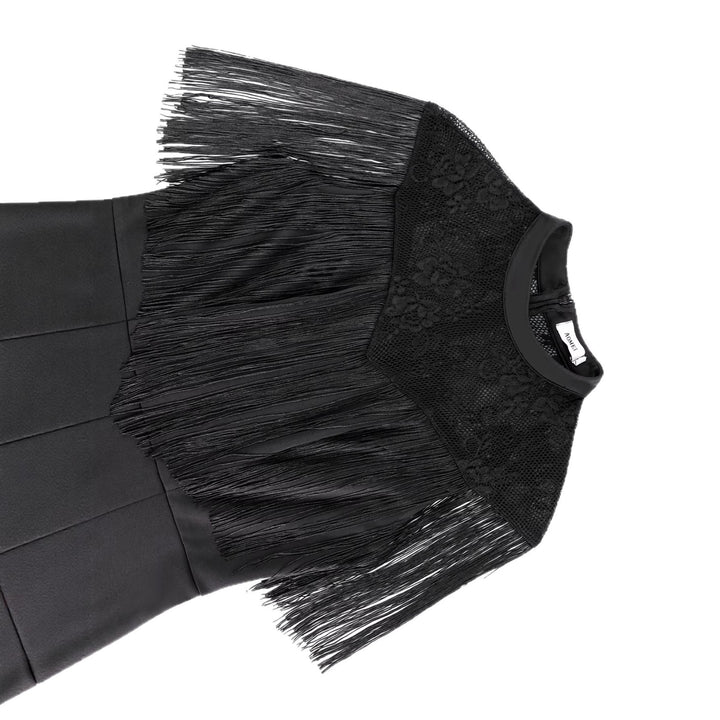 Dame elegant jumpsuit med frynsende spidseindsats Skovae