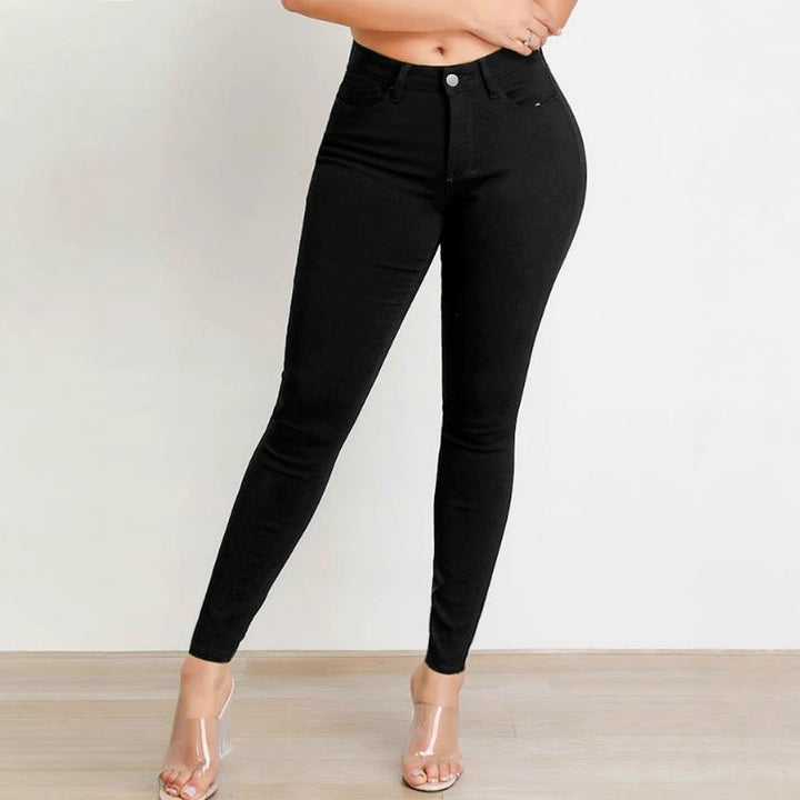 Dame Skinny Jeans med høj talje og figursyet design Stilla