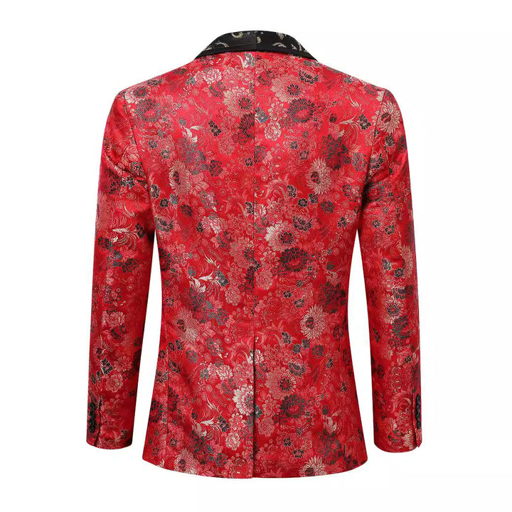 Herre elegant fløjl blazer med blomster mønster Stilla