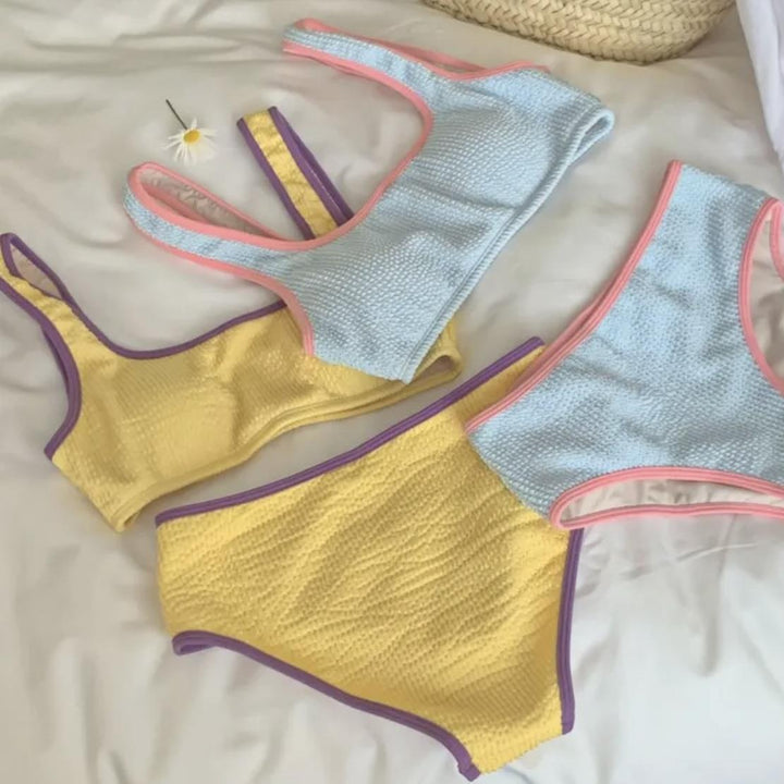 Femme Waffle Struktur Bikini Sæt Stilla