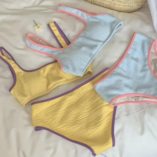 Femme Waffle Struktur Bikini Sæt Stilla