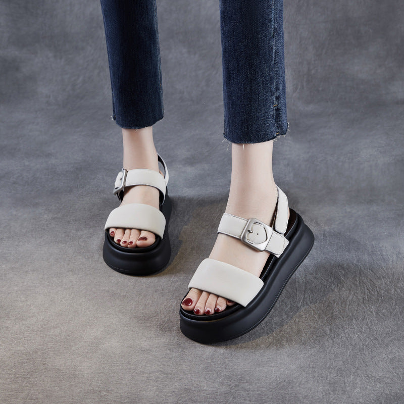 Dame Chunky Platform Slide Sandaler med justerbar spænde Stilla