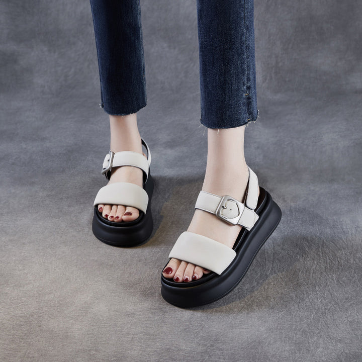 Dame Chunky Platform Slide Sandaler med justerbar spænde Stilla