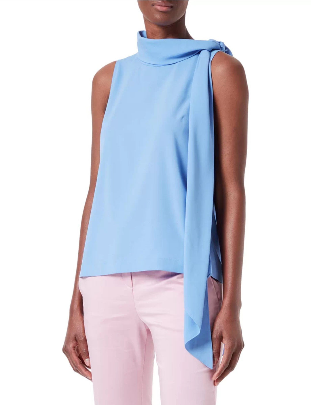 Dame Elegant skåret Top med asymmetrisk sløjfedetalje Stilla