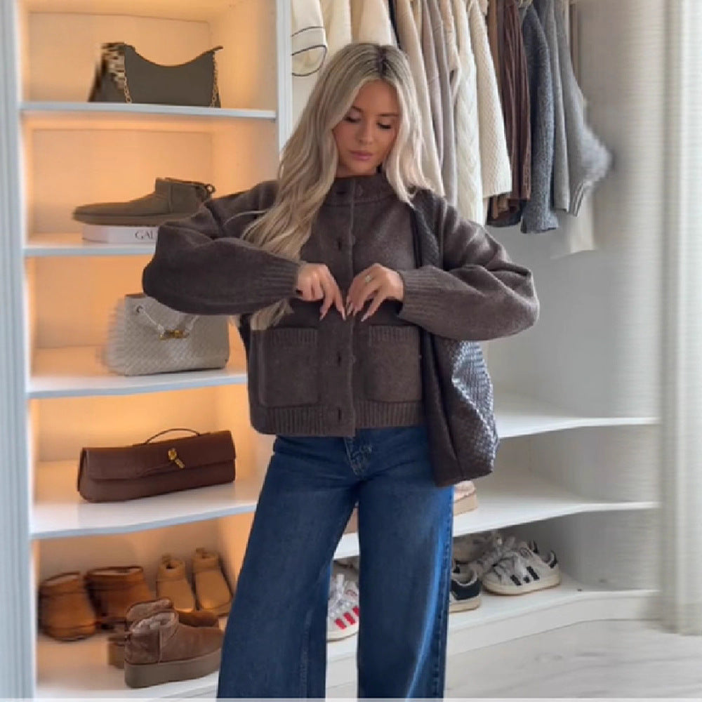 Kvinders Komfortable Cardigan med Store Lommer Stilla