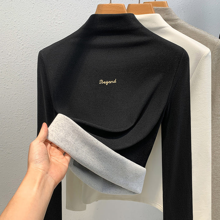 Dame Elegant Langærmet skjorte med moderne høj krave og innovativ snit Stilla