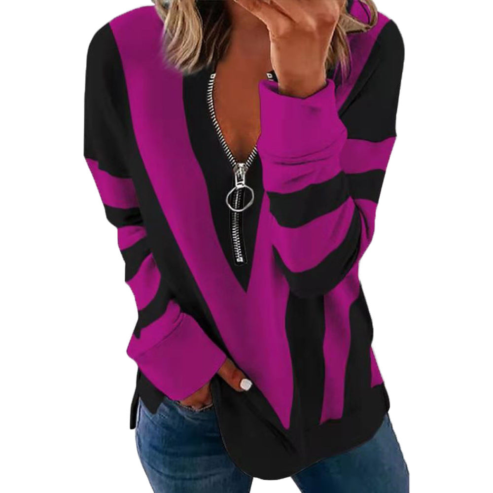 Dame Sporty sweatshirt med moderne lynlås Stilla