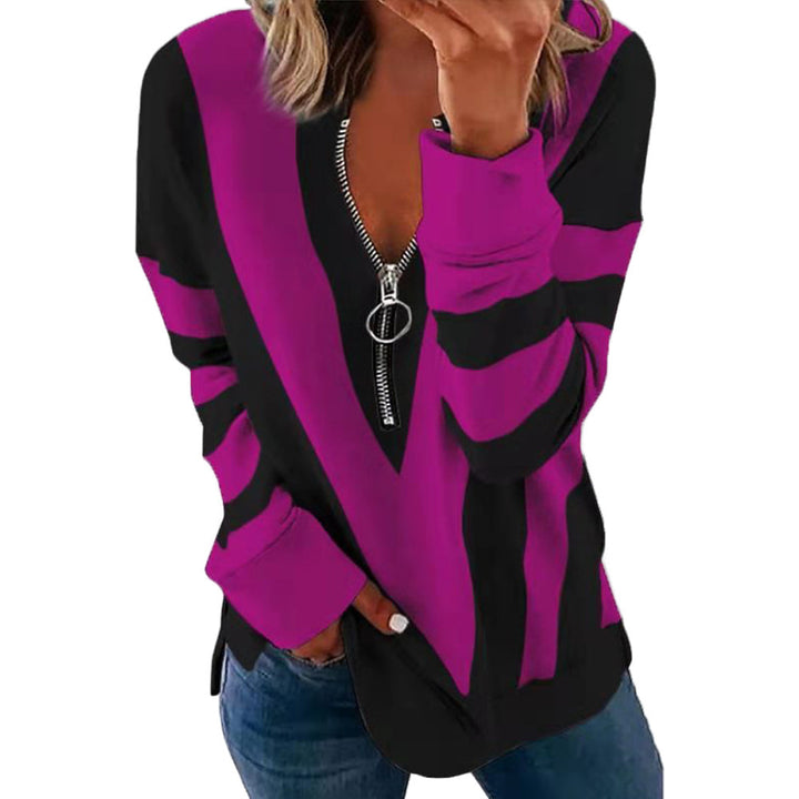 Dame Sporty sweatshirt med moderne lynlås Stilla