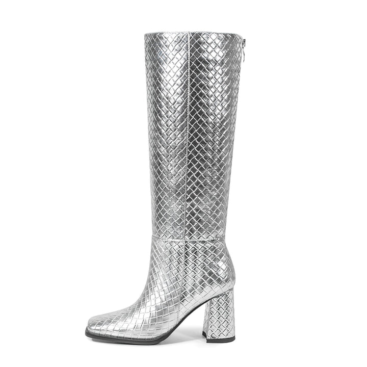 Femme Over-the-Knee Metallic Stiletto Støvler Stilla