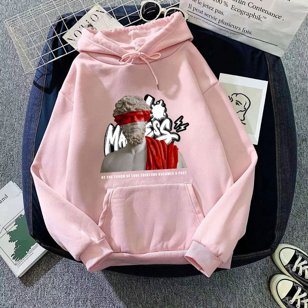 Kvinders hoodie med moderne grafisk print og inspirerende tekst Skovae