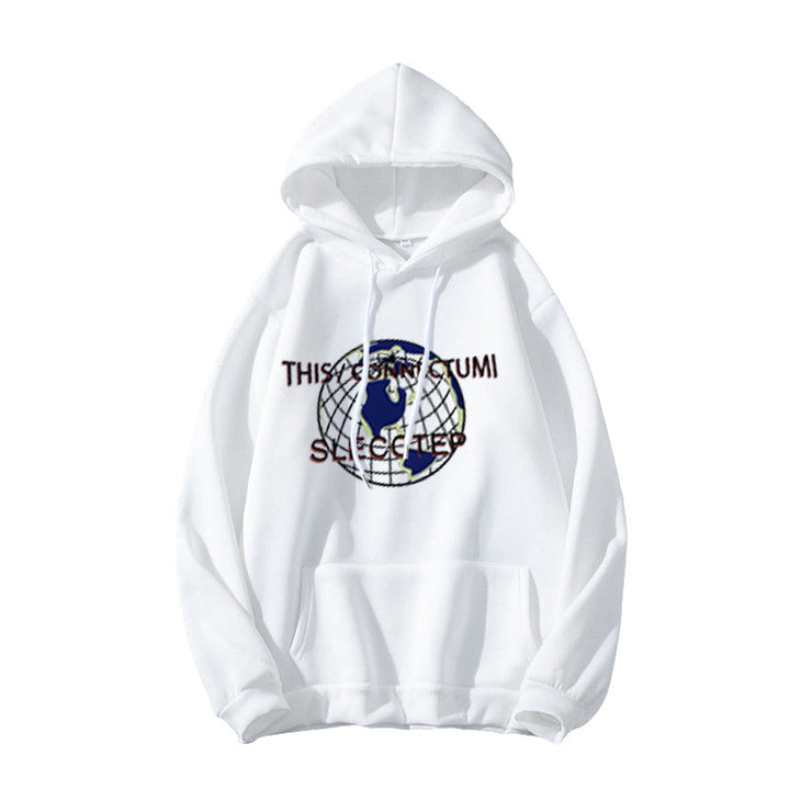 Kvinders hoodie med moderne verdenskortdesign Skovae