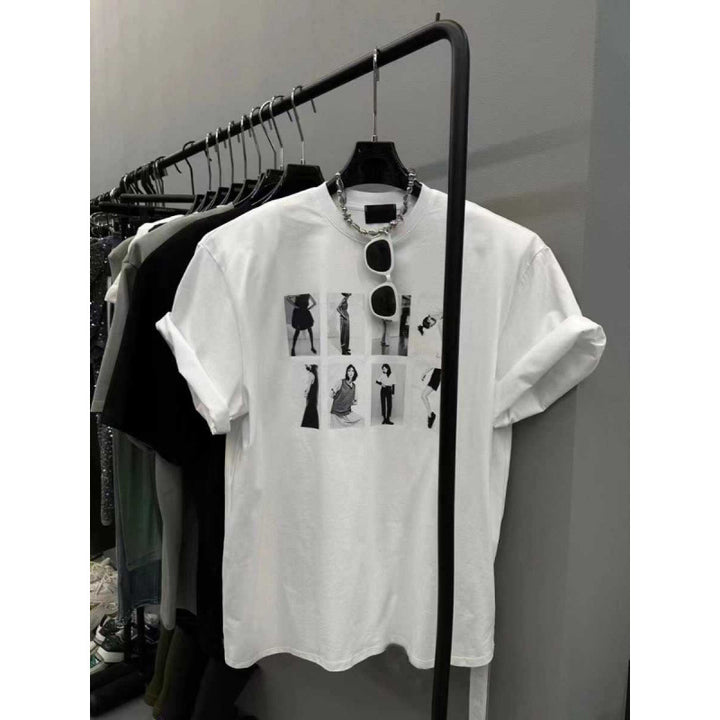 Dame T-shirt med kunstnerisk modeprint og afslappet oversized pasform Stilla