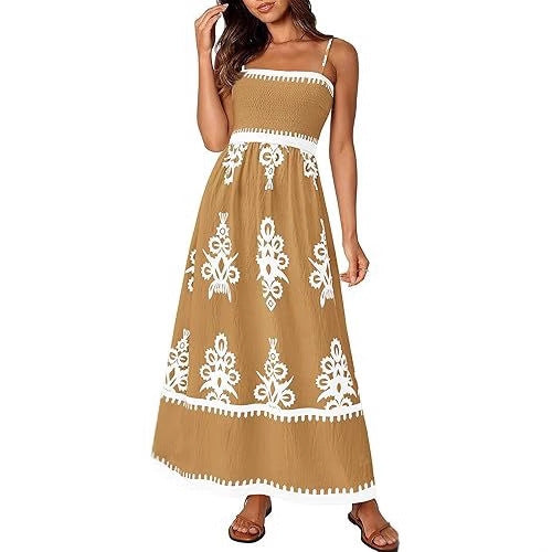Dame Maxikjole med elegant kant Stilla