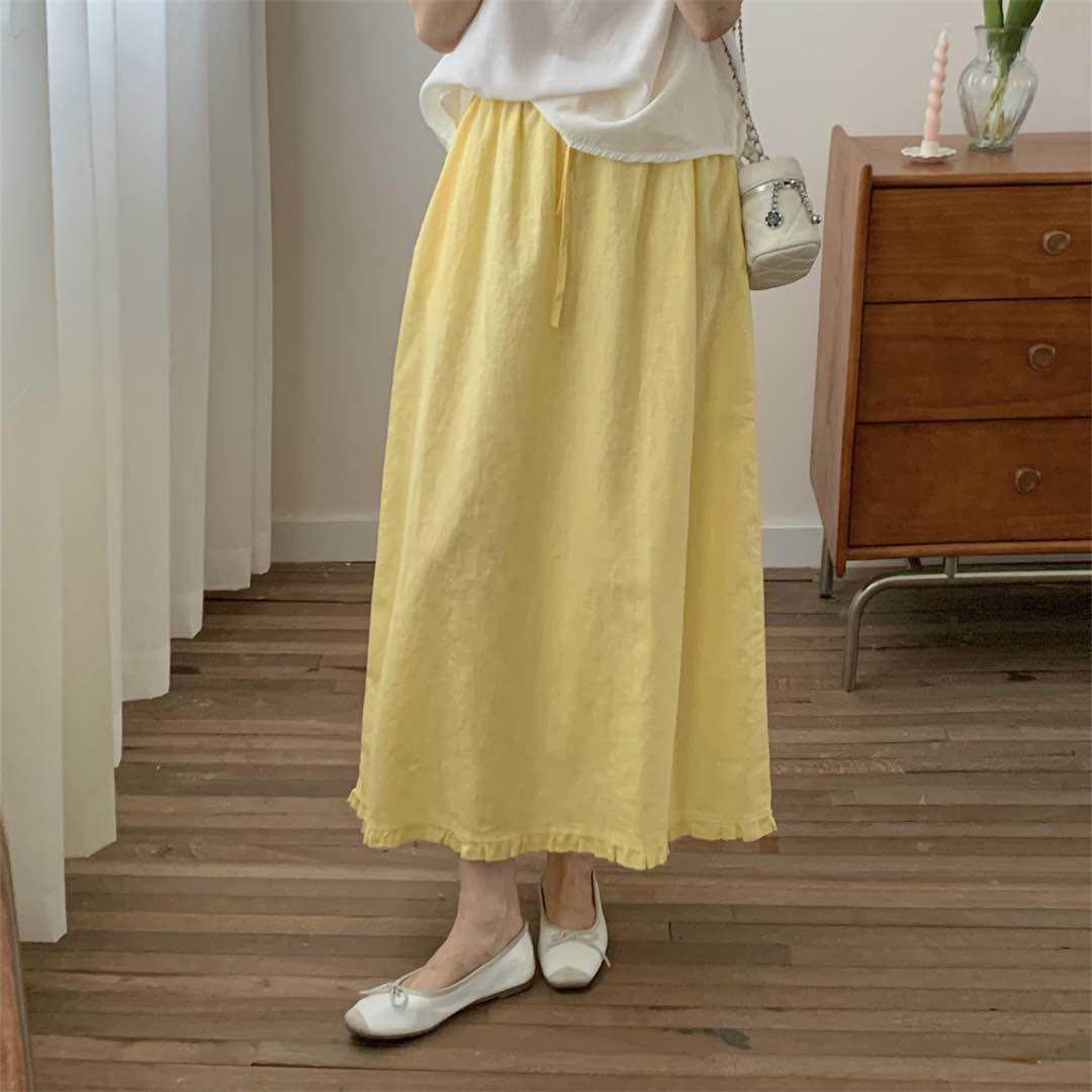 Dame Relaxed Fit Maxi Nederdel med Flæsebund Stilla