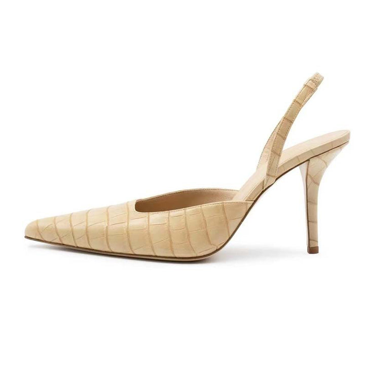 Femme Elegante Slingback Spidse Tæer Hæle Stilla