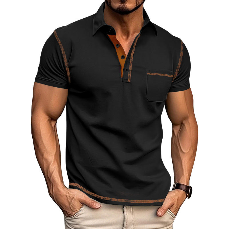 Herrer Poloshirt med struktur og moderne krave Stilla
