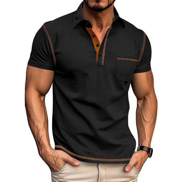Herrer Poloshirt med struktur og moderne krave Stilla