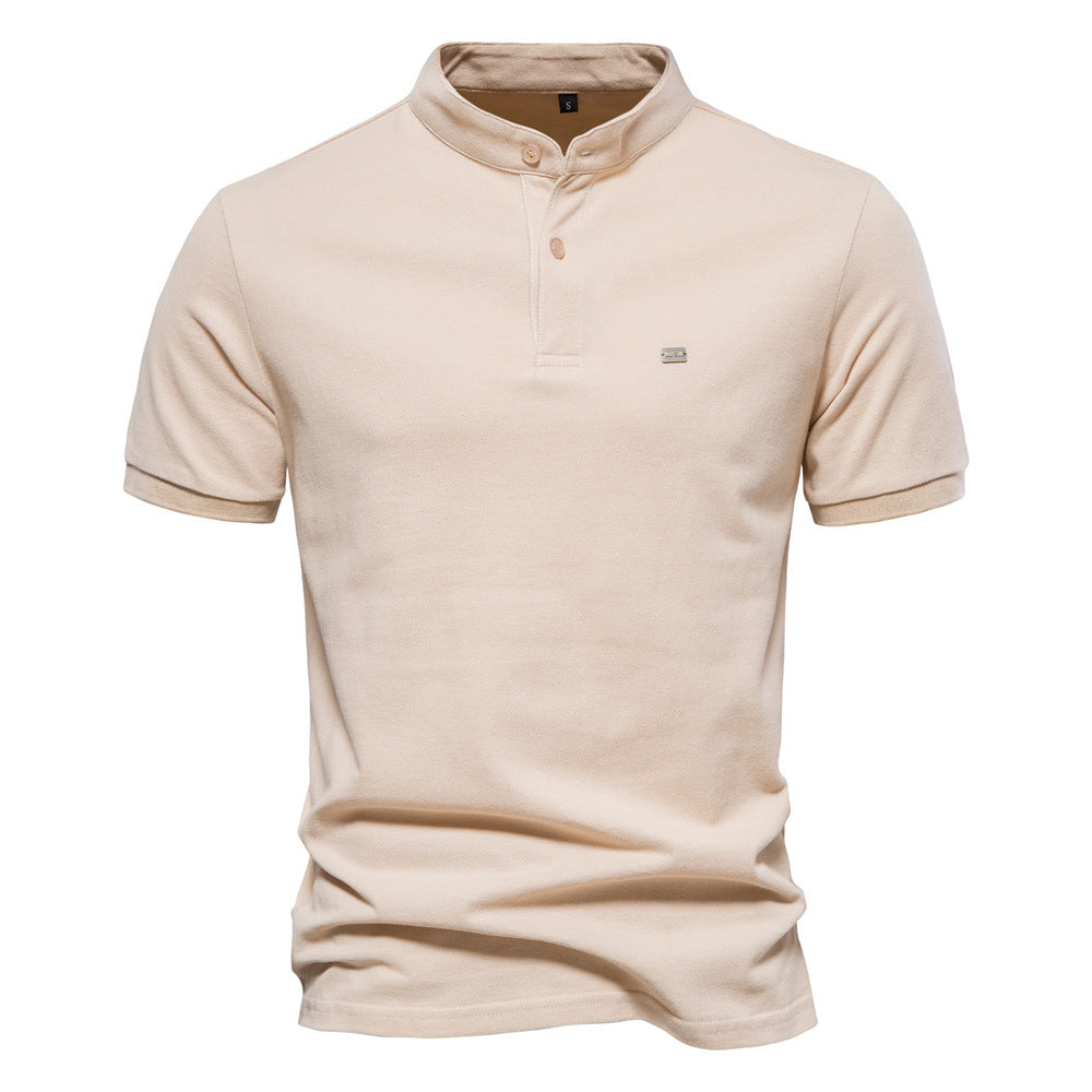 Herrer Poloshirt med moderne ståkrave og kvalitets bomuldsblanding Stilla